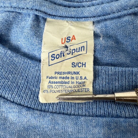 Vintage 80s Bugs Bunny "Whats Up Doc?" Blue Single Stitch T-Shirt S - Picture 7 of 7